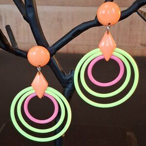 Vintage Floresent Statement Earrings